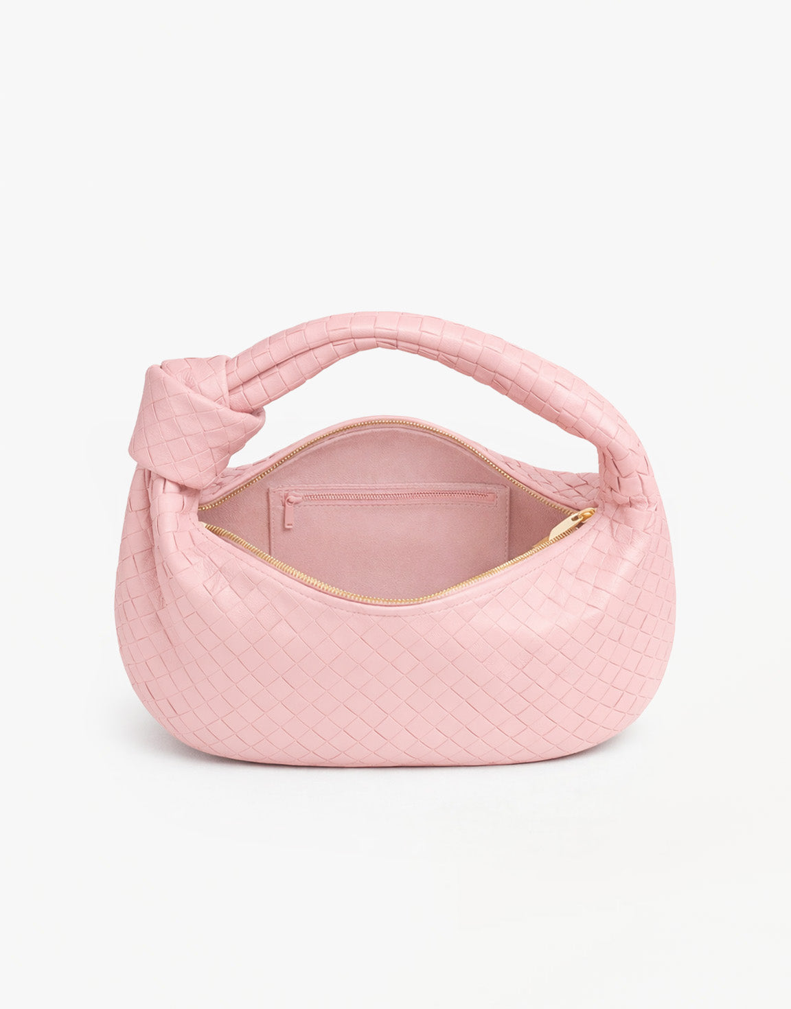 Lichtroze Grote Brede Gevlochten - Tas