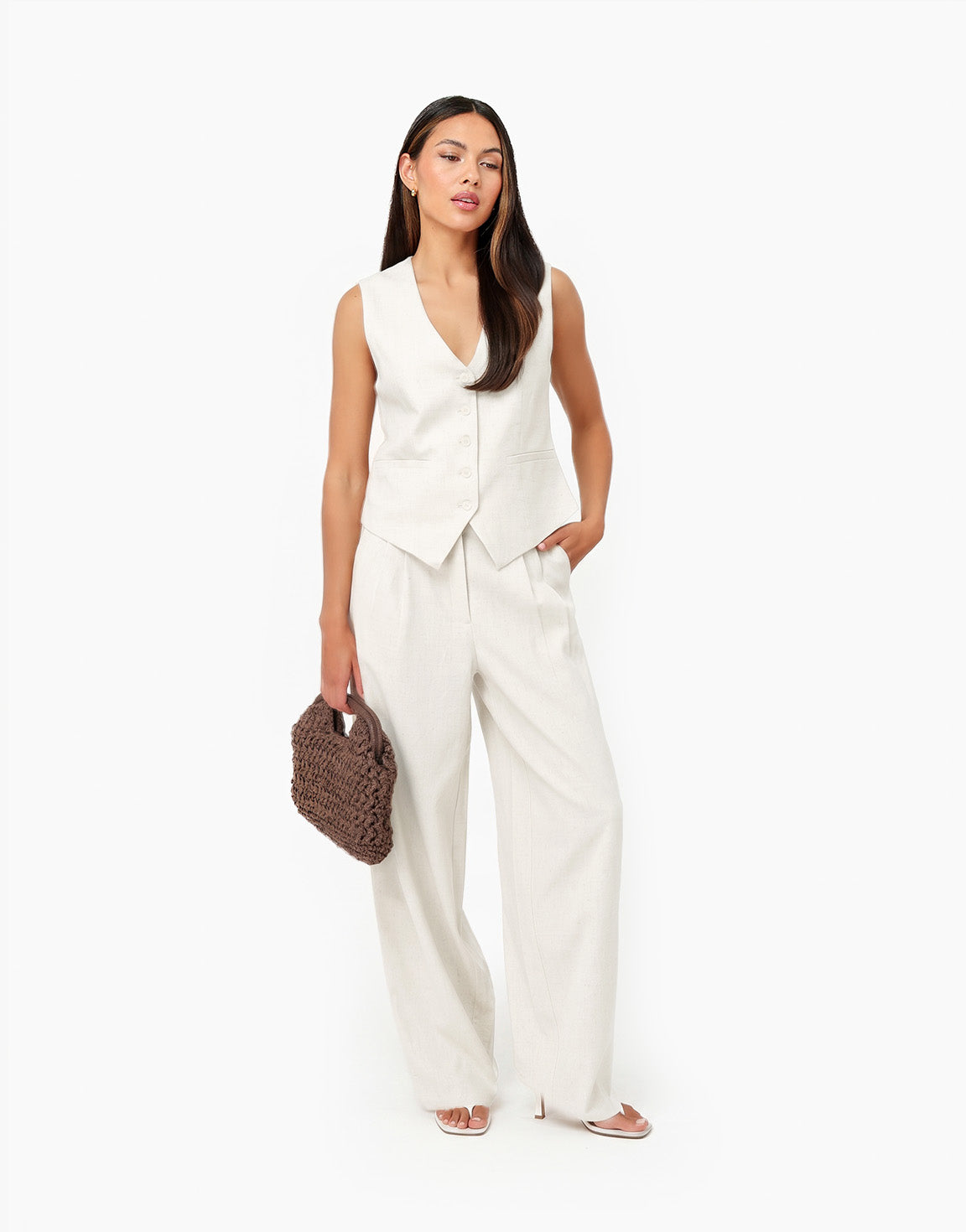Off White Signature Linnen Blend Ballon - Pantalon