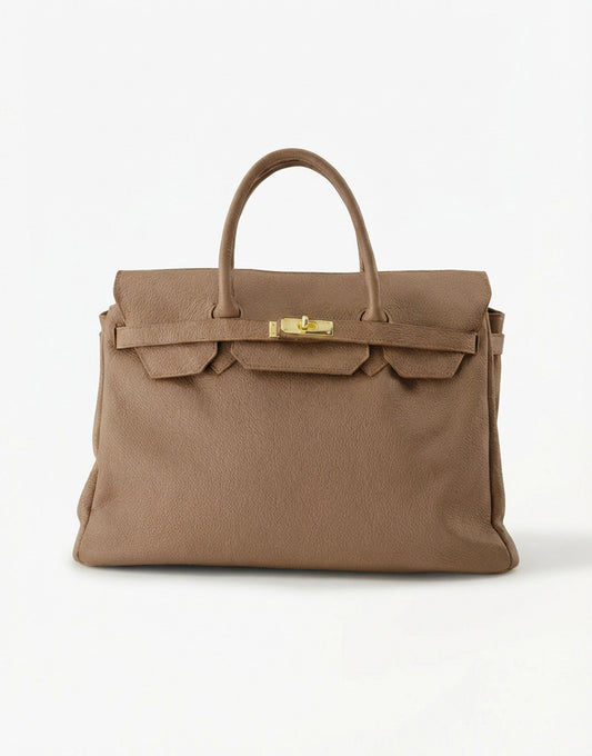 Taupe Grote Gouden Details - Tas