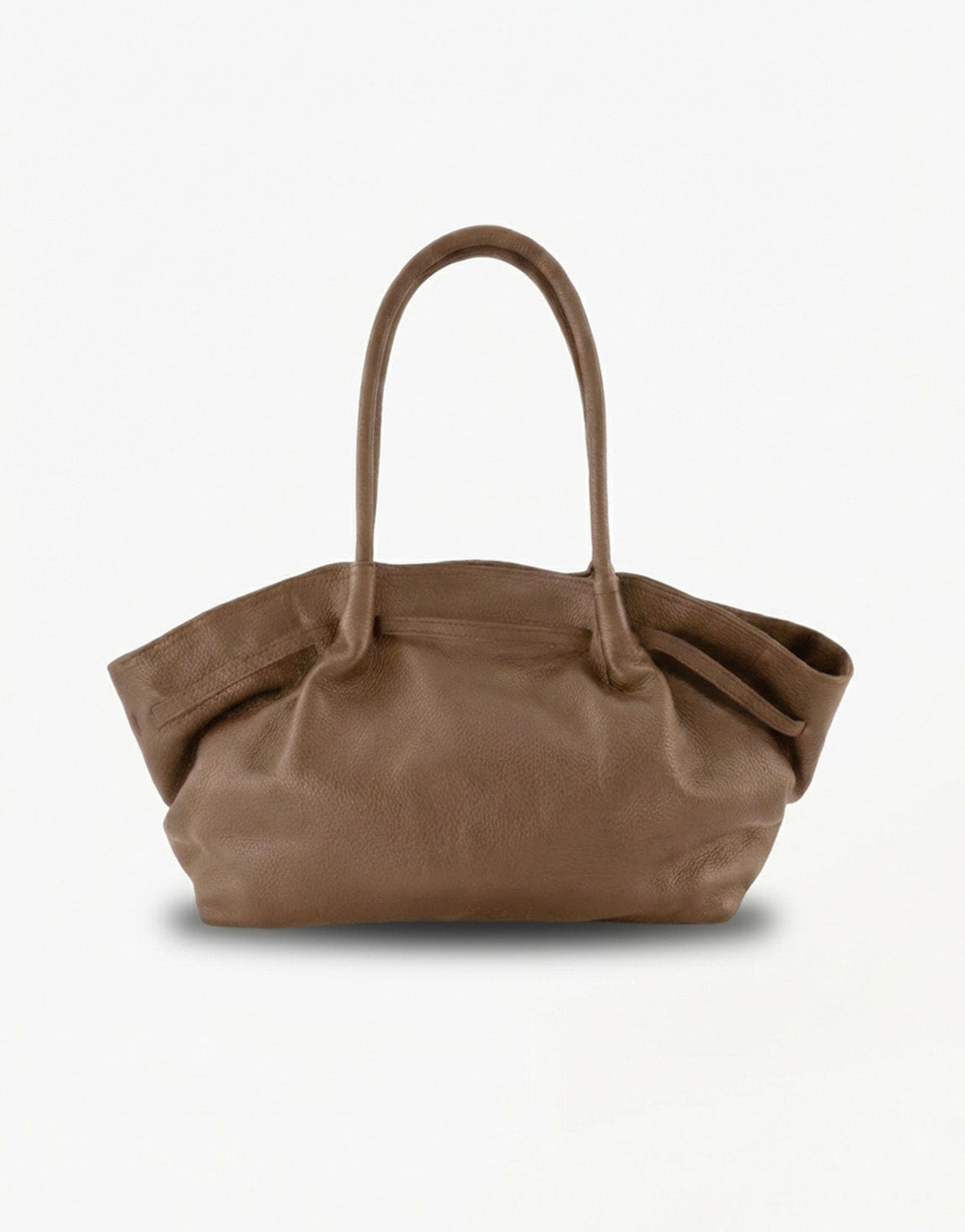 Taupe Grote Leren Shopper - Tas