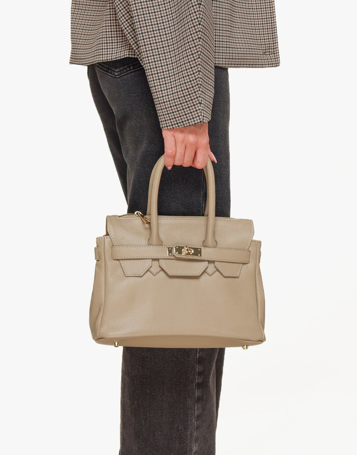 Taupe Medium Gold Details - Bag