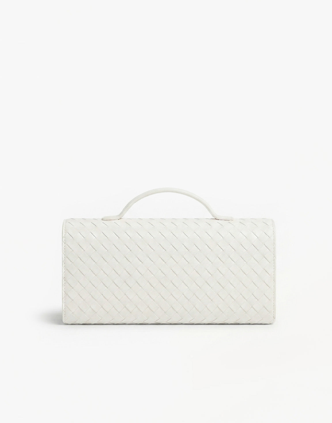 White PU Gold Detail Clutch - Bag