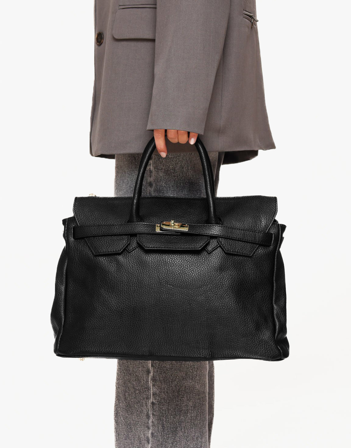 Zwarte Grote Gouden Details - Tas