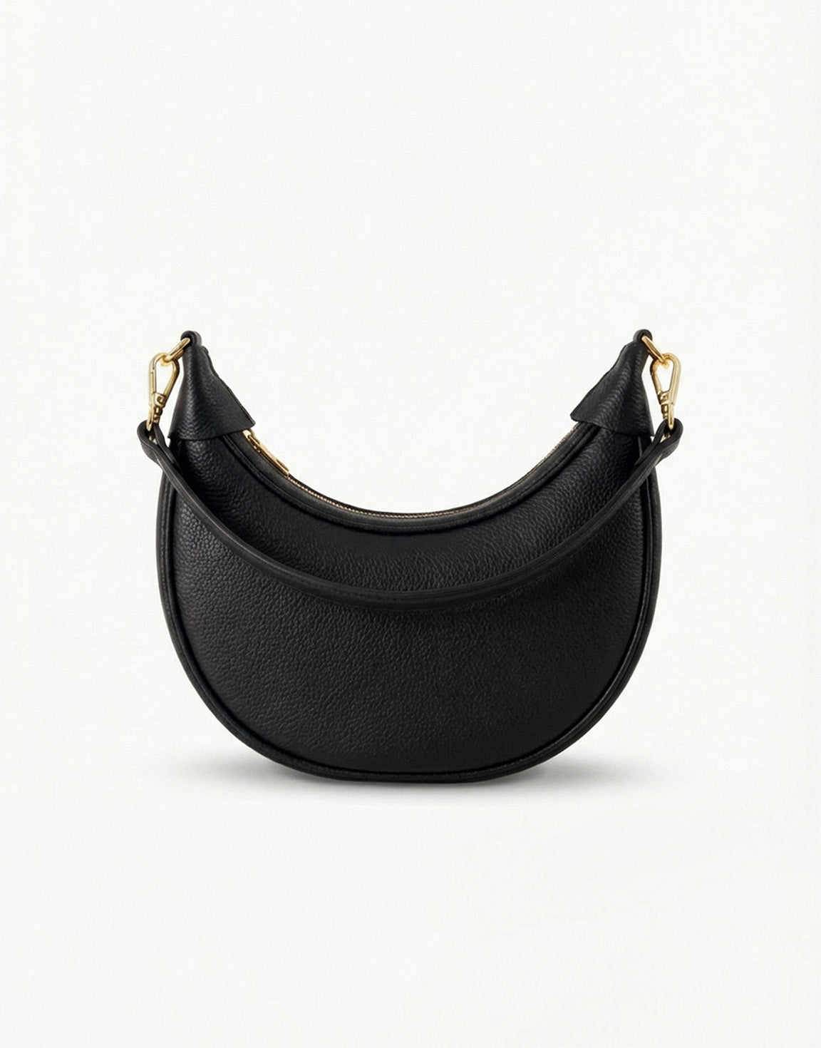 Black Half Round Leather - Bag