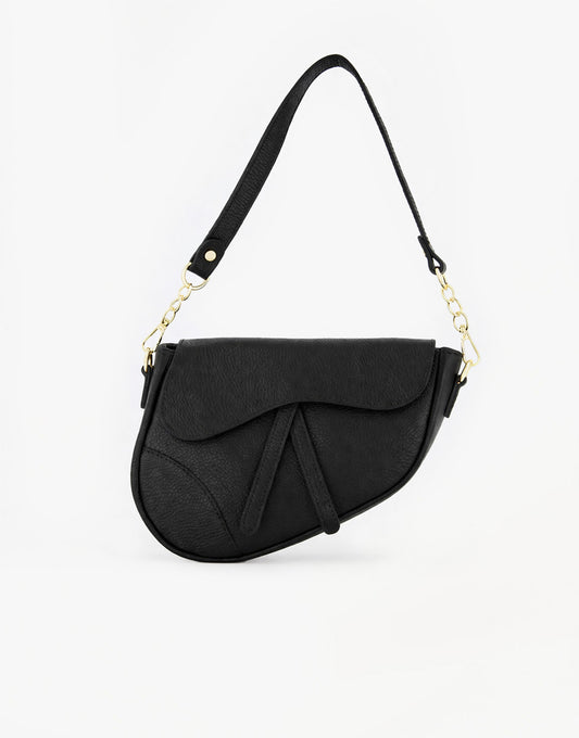Black Leather Saddle - Bag