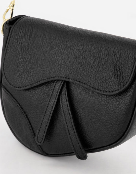 Black Leather Saddle - Bag