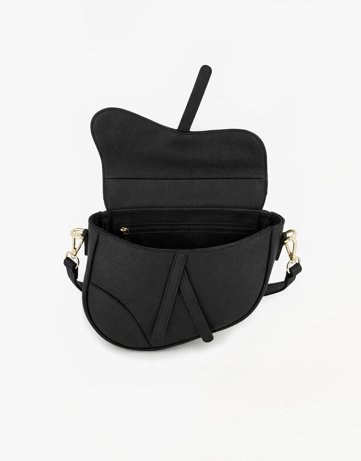 Black Leather Saddle - Bag