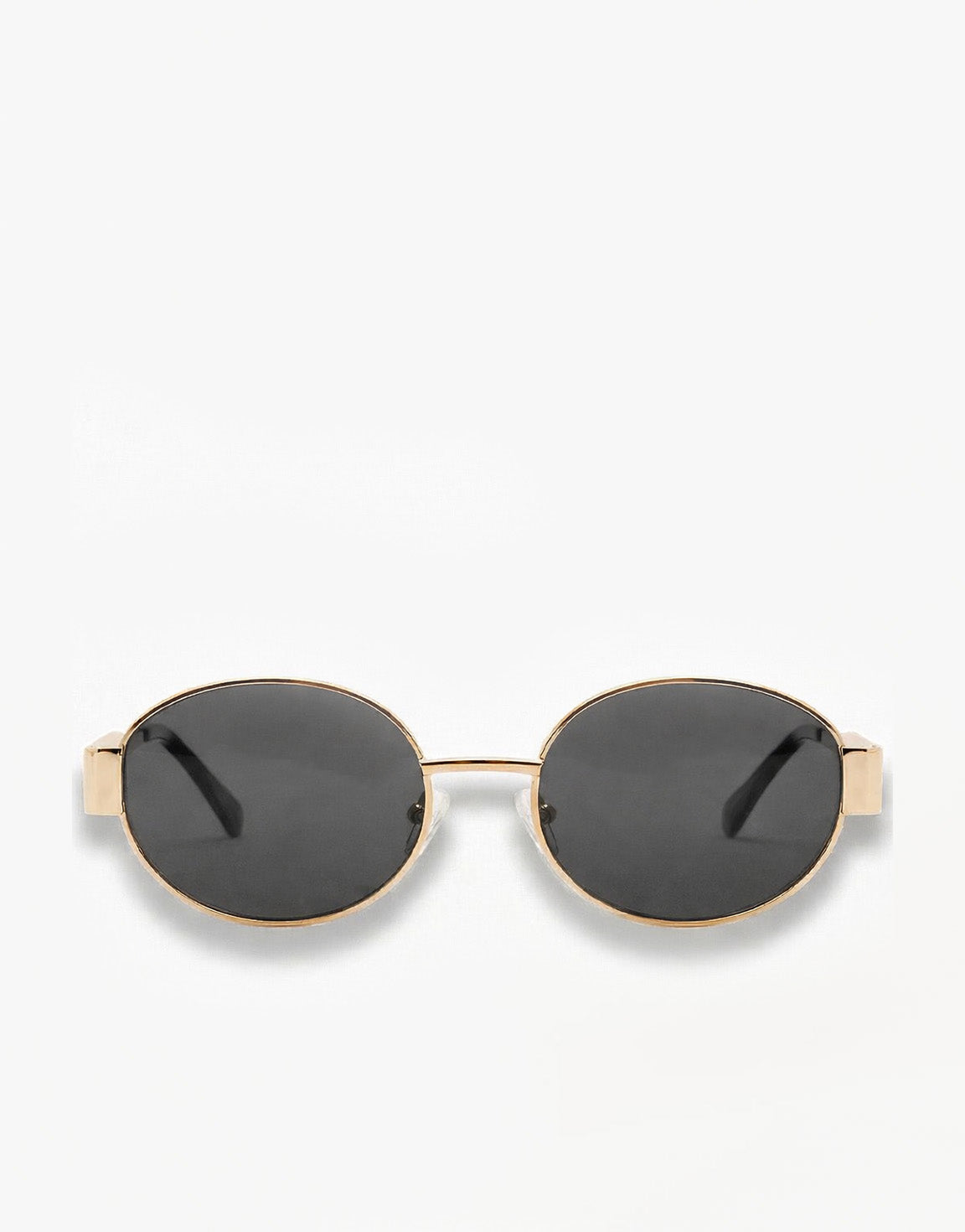 Black Oval Gold Frame - Sunglasses