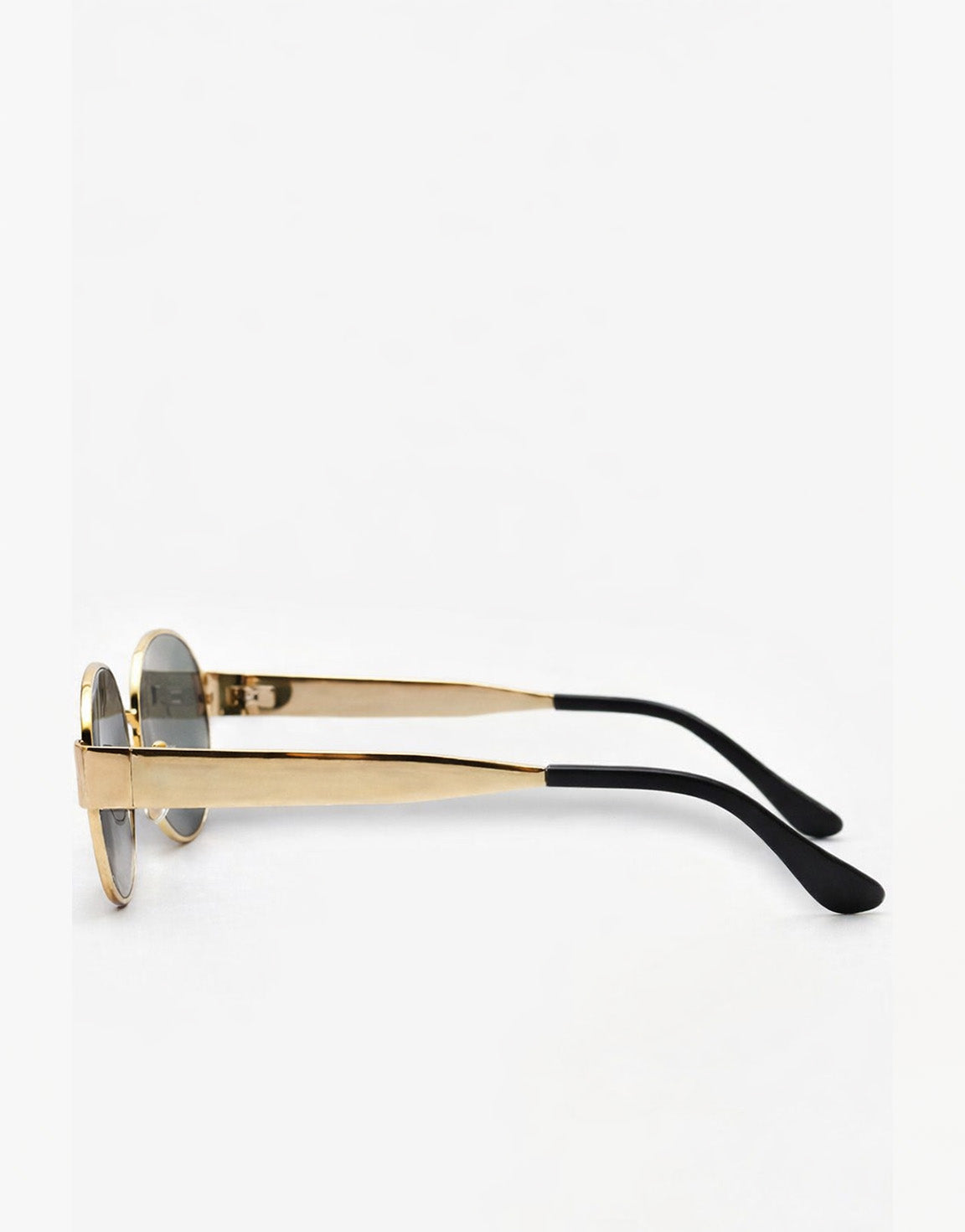 Black Oval Gold Frame - Sunglasses