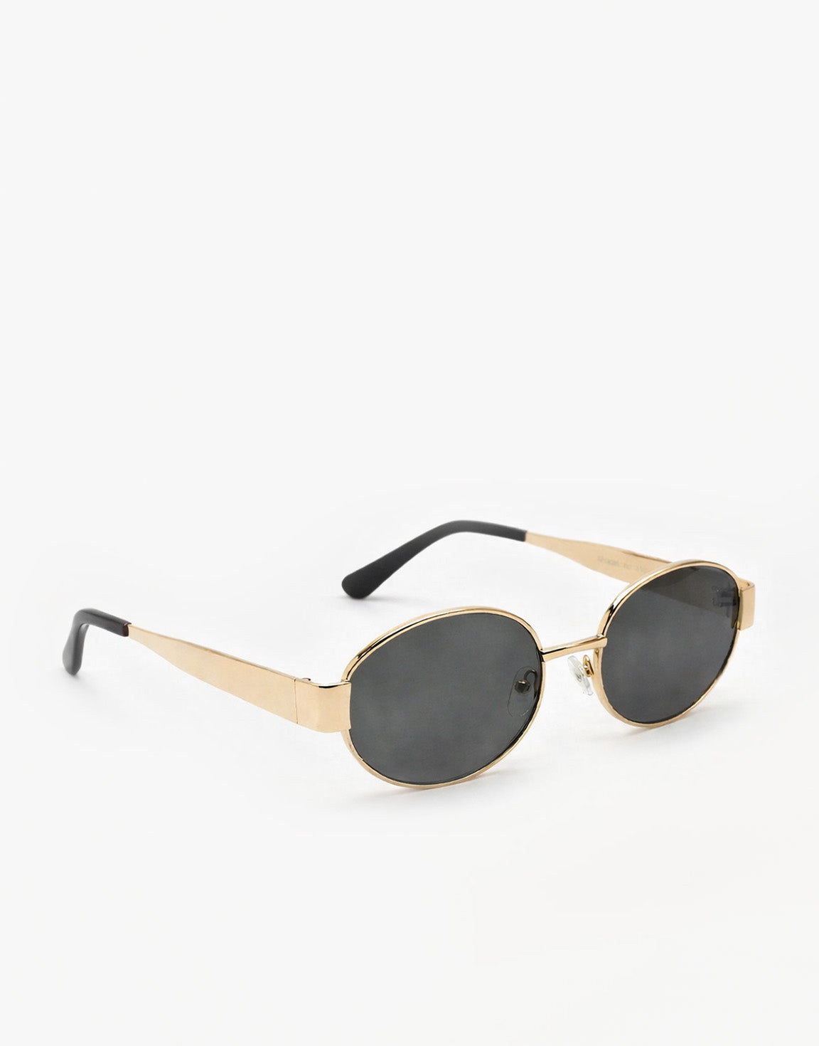 Black Oval Gold Frame - Sunglasses