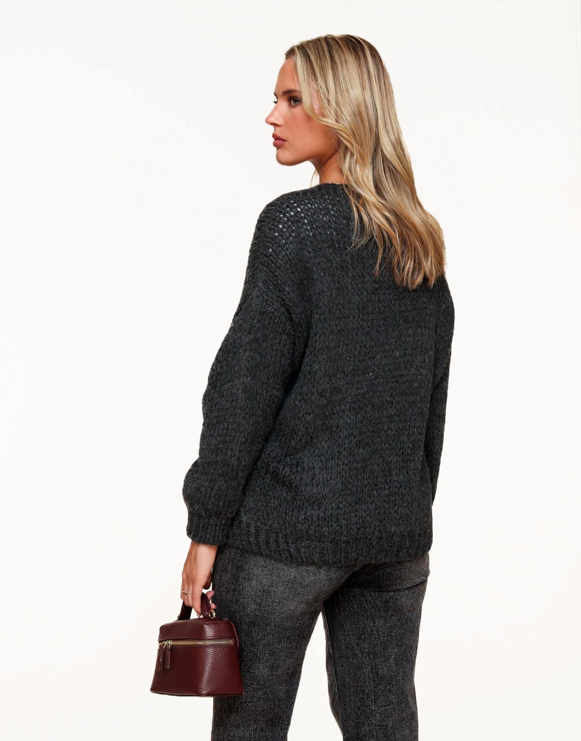 Anthracite Wool - Cardigan - Olivia & Kate