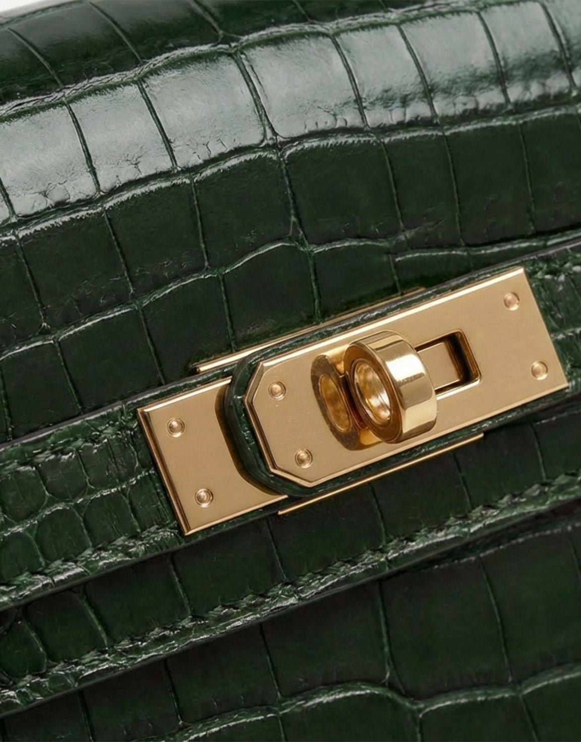 Army Groene Slangen Leren Gouden Detail - Tas - Olivia & Kate