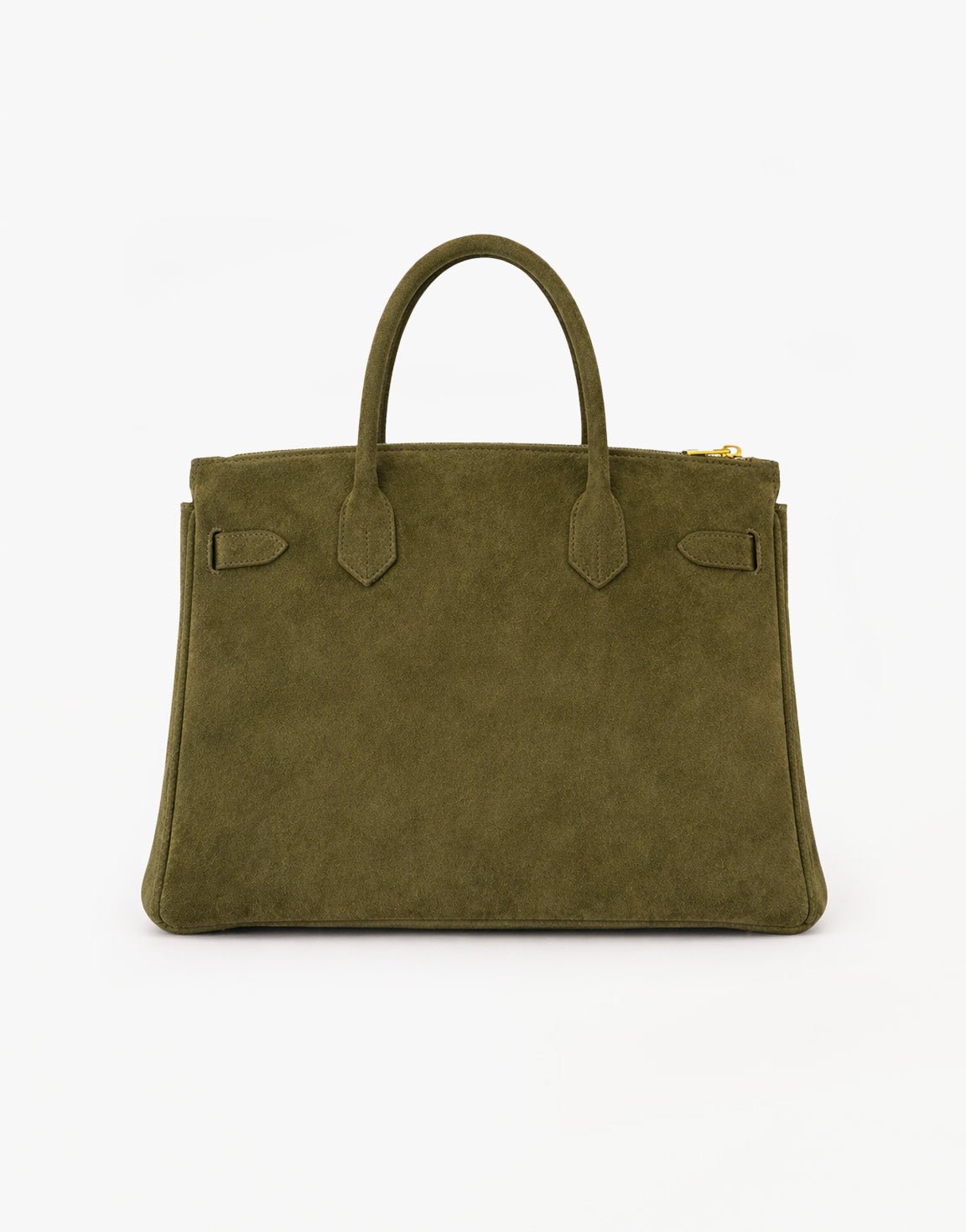 Army Groene Suede Grote Gouden Detail - Tas - Olivia & Kate