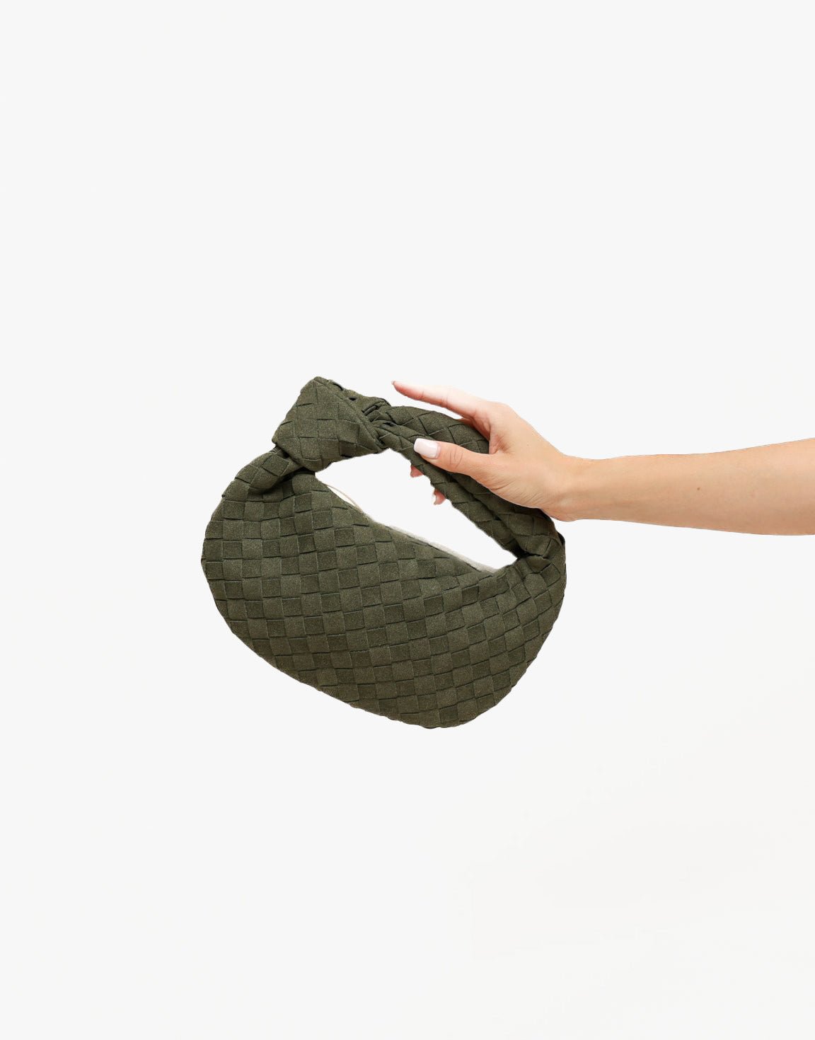 Army Groene Suede Middel Gevlochten - Tas - Olivia & Kate