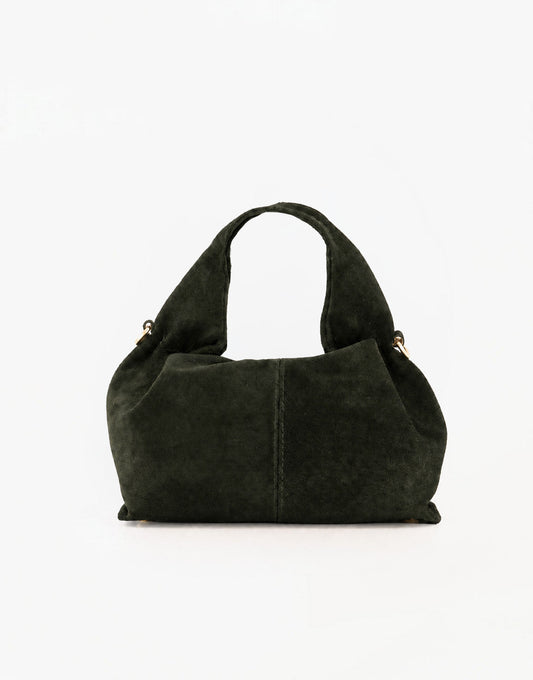 Army Groene Suede Ronde Schouder - Tas - Olivia & Kate