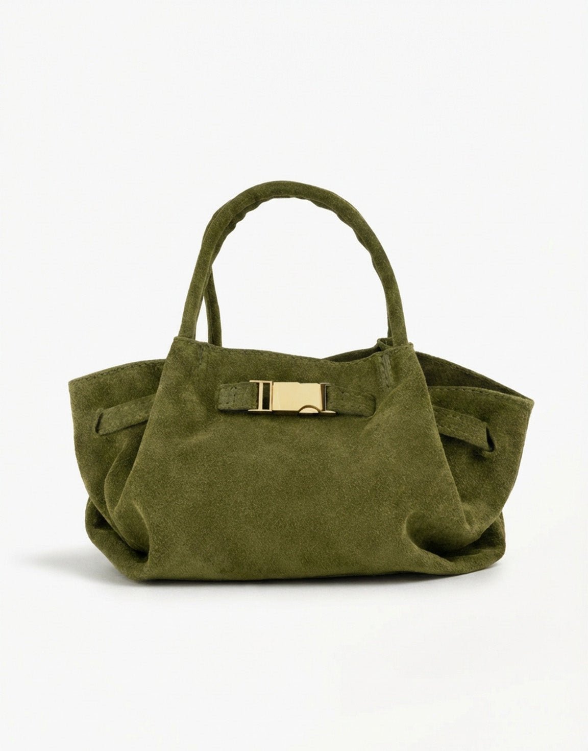 Army Green Suede Shopper - Bag - Olivia & Kate