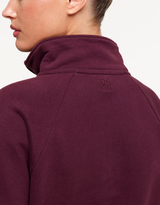 Aubergine Cropped Rits Jogging - Vest - Olivia & Kate