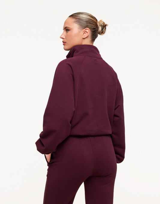 Aubergine Cropped Rits Jogging - Vest - Olivia & Kate