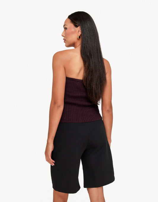Aubergine Gebreide Cropped - Set - Olivia & Kate
