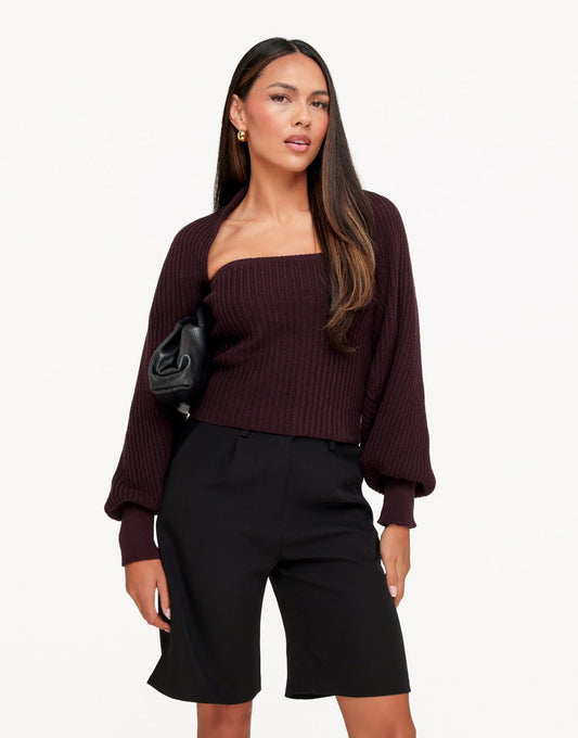 Aubergine Gebreide Tube - Top - Olivia & Kate