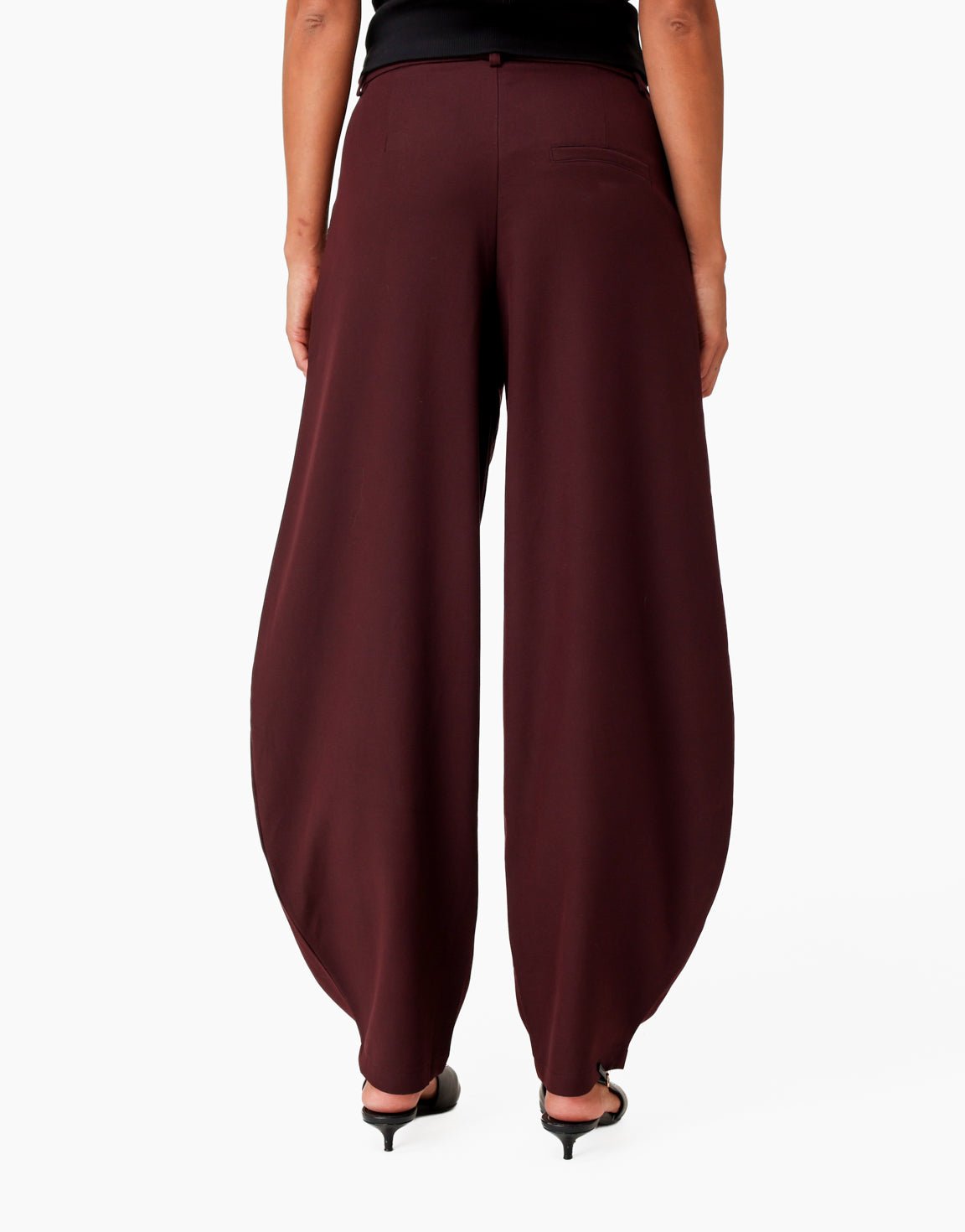 Aubergine Hoge Hals Ballon Detail Plooien - Set - Olivia & Kate