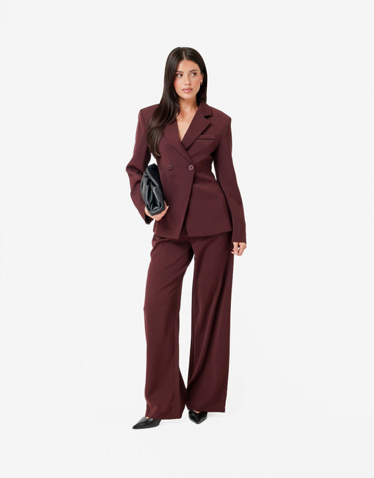 Aubergine Luxe Classic Rechte - Pantalon - Olivia & Kate
