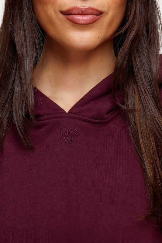 Aubergine Oversized Jogging - Hoodie - Olivia & Kate