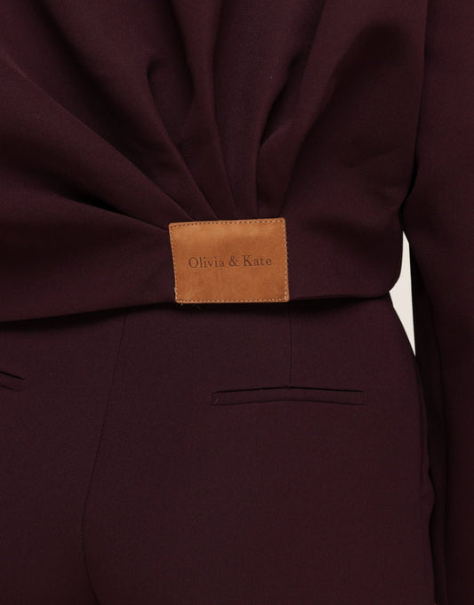 Aubergine Premium Achterkant Detail - Jas - Olivia & Kate