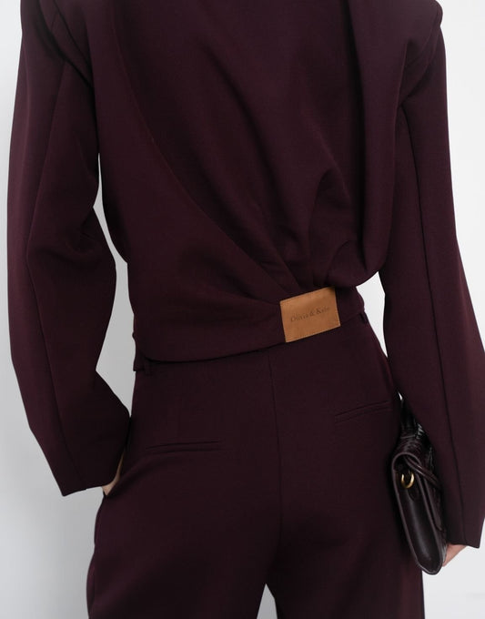 Aubergine Premium Achterkant Detail - Jas - Olivia & Kate