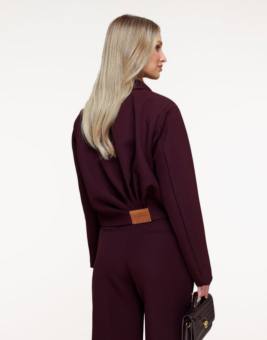 Aubergine Premium Achterkant Detail Jas - Set - Olivia & Kate