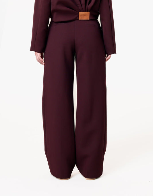 Aubergine Premium Achterkant Detail Jas - Set - Olivia & Kate
