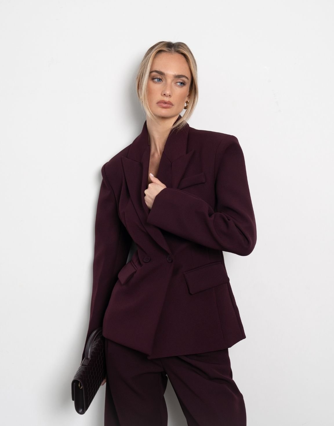 Aubergine Premium Detail - Blazer - Olivia & Kate
