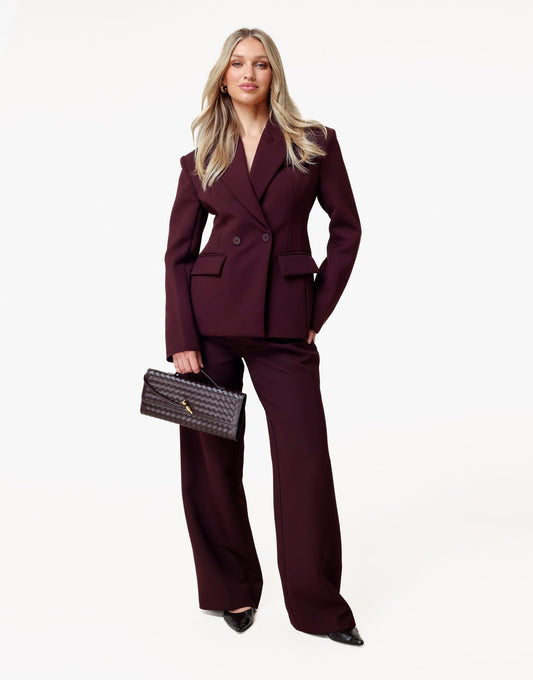 Aubergine Premium Wijde - Pantalon - Olivia & Kate