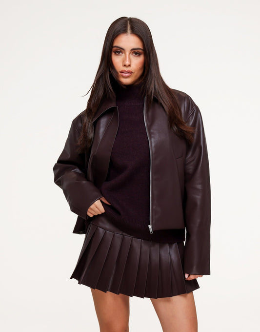 Aubergine PU Leren - Set - Olivia & Kate