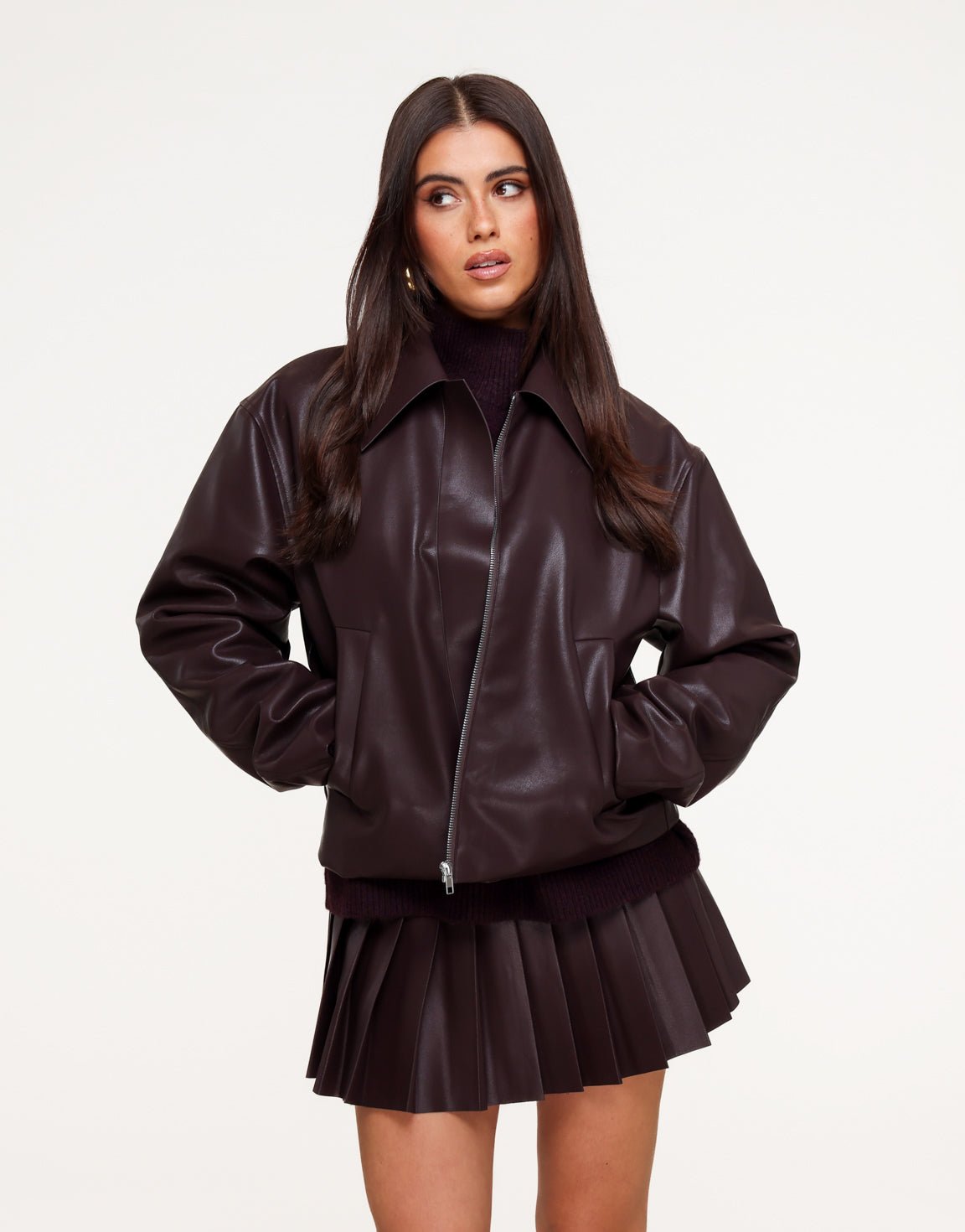 Aubergine PU Leren - Set - Olivia & Kate