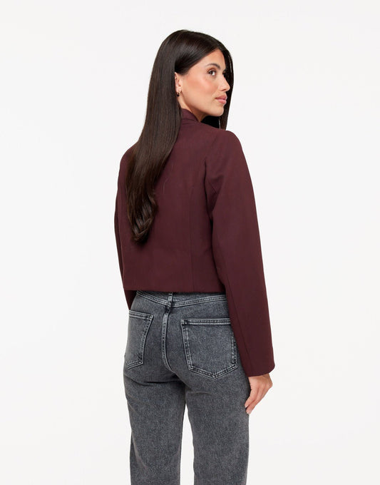 Aubergine Soft Cropped Knoop Detail - Jasje - Olivia & Kate