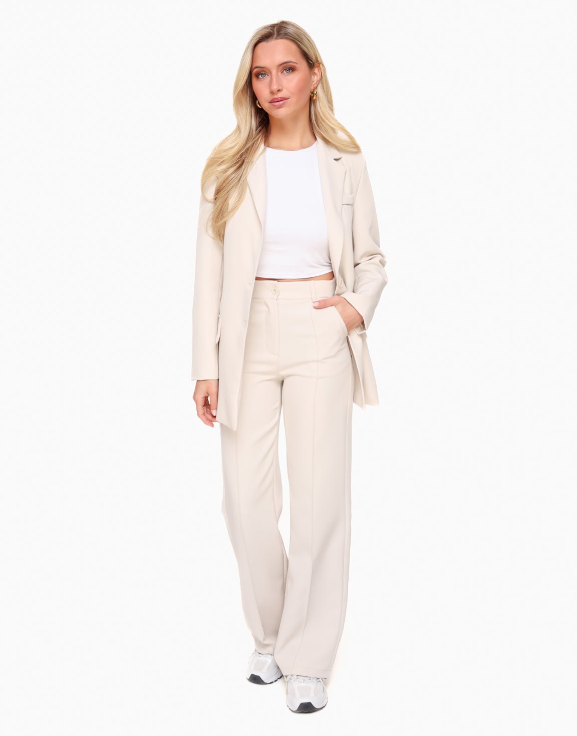 Beige Basic - Blazer - Olivia & Kate