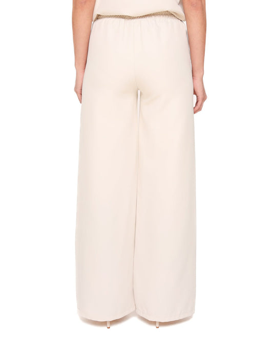 Beige Basic Wijde Elastieke Band - Pantalon - Olivia & Kate
