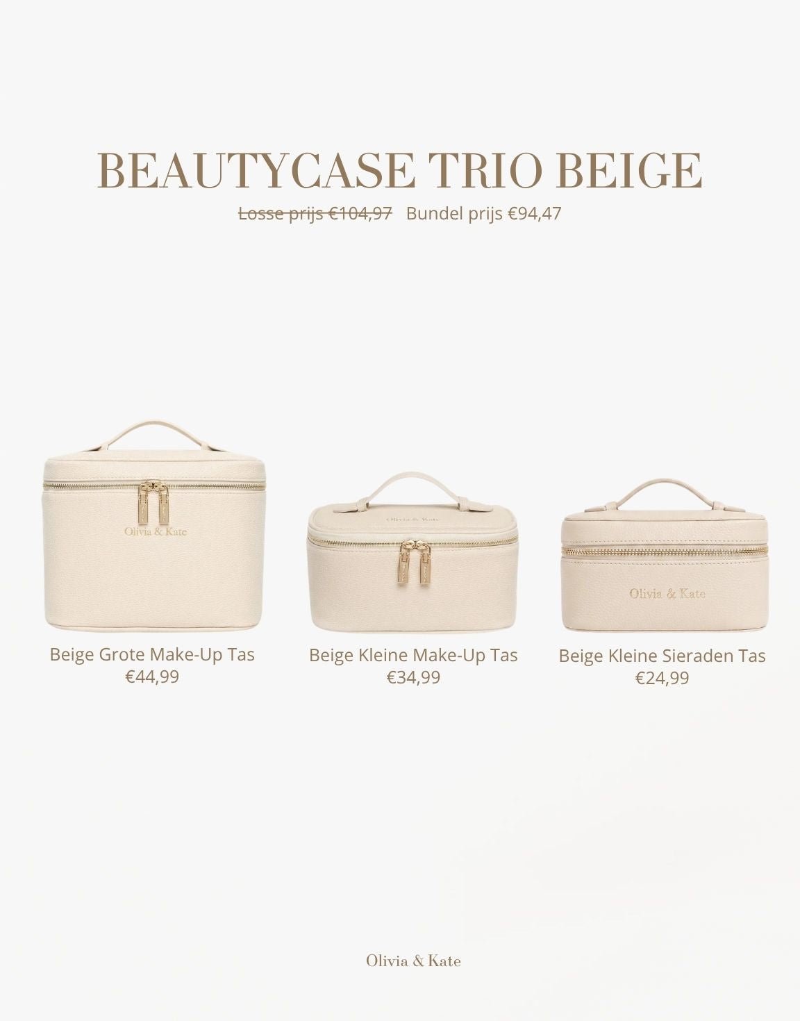 Beige Beautycase - Set - Olivia & Kate