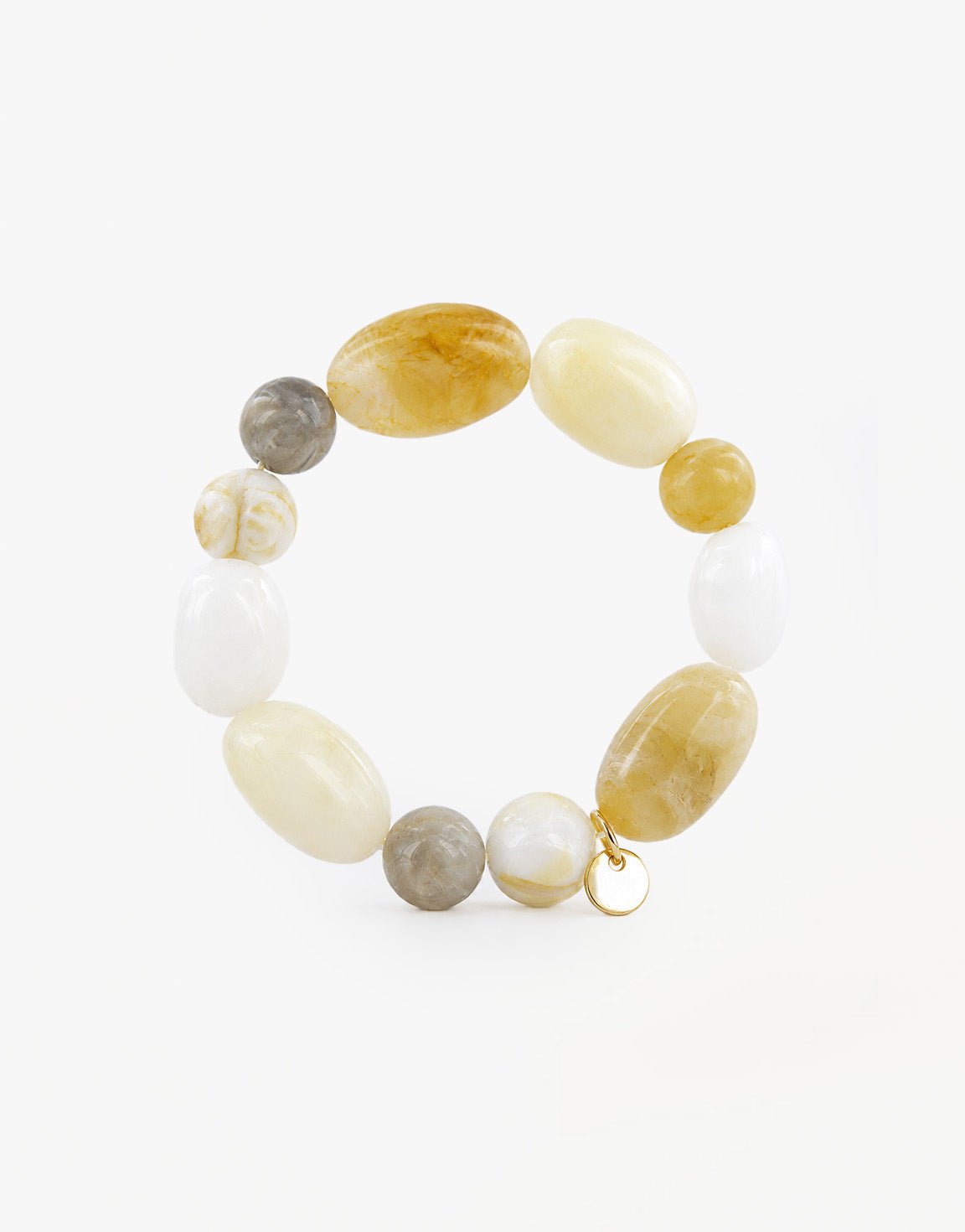 Beige Chunky Multi Kralen - Armband - Olivia & Kate