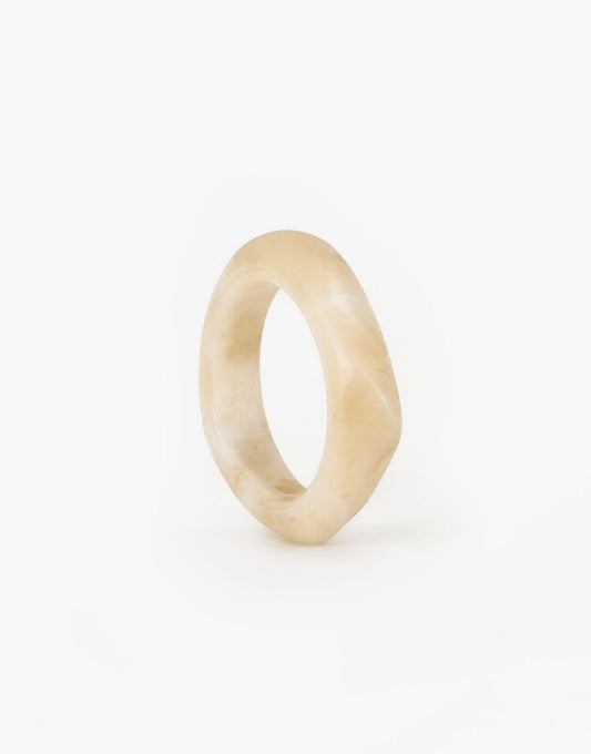 Beige Chunky Resin Bangle - Armband - Olivia & Kate