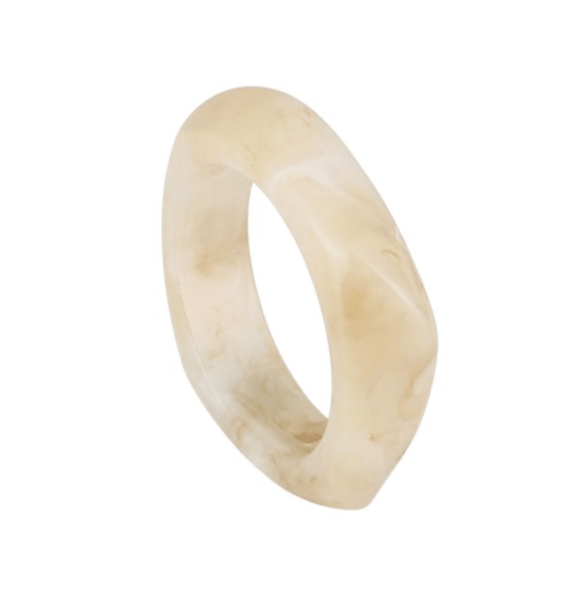Beige Chunky Resin Bangle - Armband - Olivia & Kate