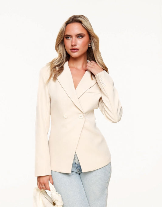 Beige Classic Fitted - Blazer - Olivia & Kate