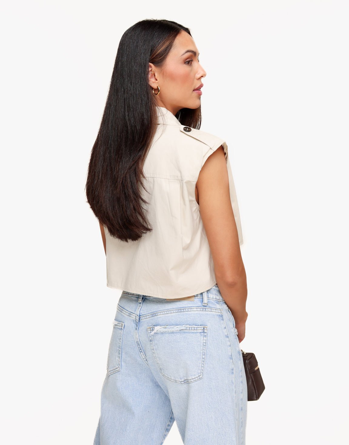 Beige Cropped Trench - Top - Olivia & Kate