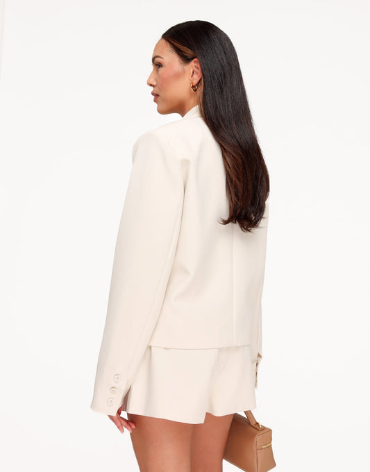 Beige Cropped Zak Detail - Set - Olivia & Kate