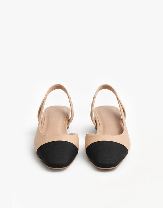 Beige Elegante Punt Ballerina's - Olivia & Kate
