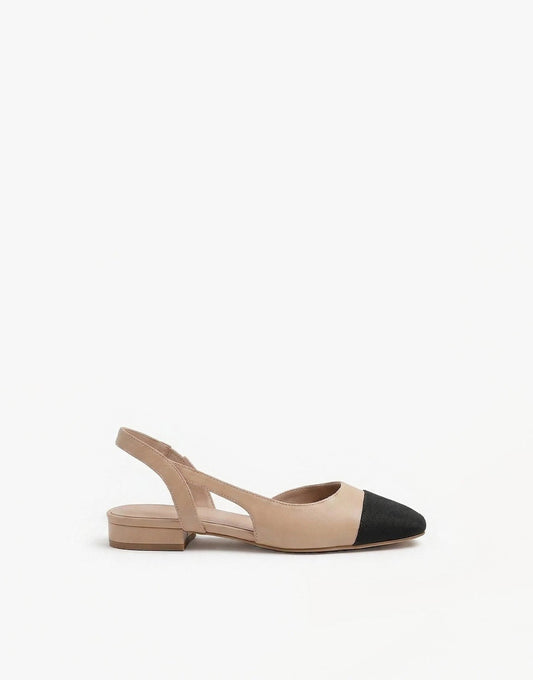 Beige Elegante Punt Ballerina's - Olivia & Kate