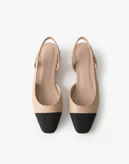 Beige Elegante Punt Ballerina's - Olivia & Kate