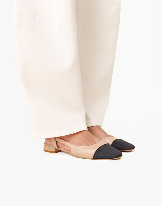 Beige Elegante Punt Ballerina's - Olivia & Kate