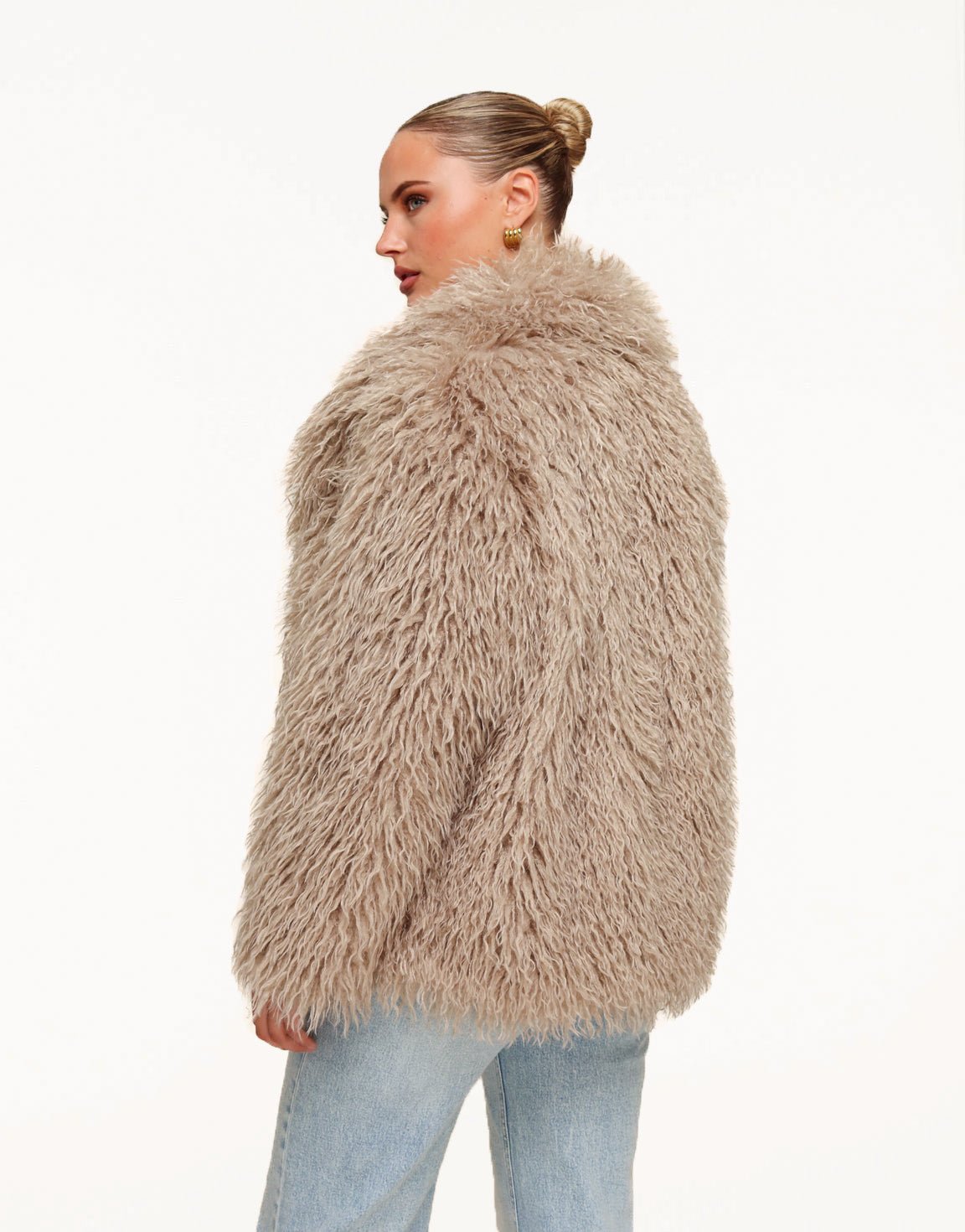Beige Fluffy Fur - Coat - Olivia & Kate